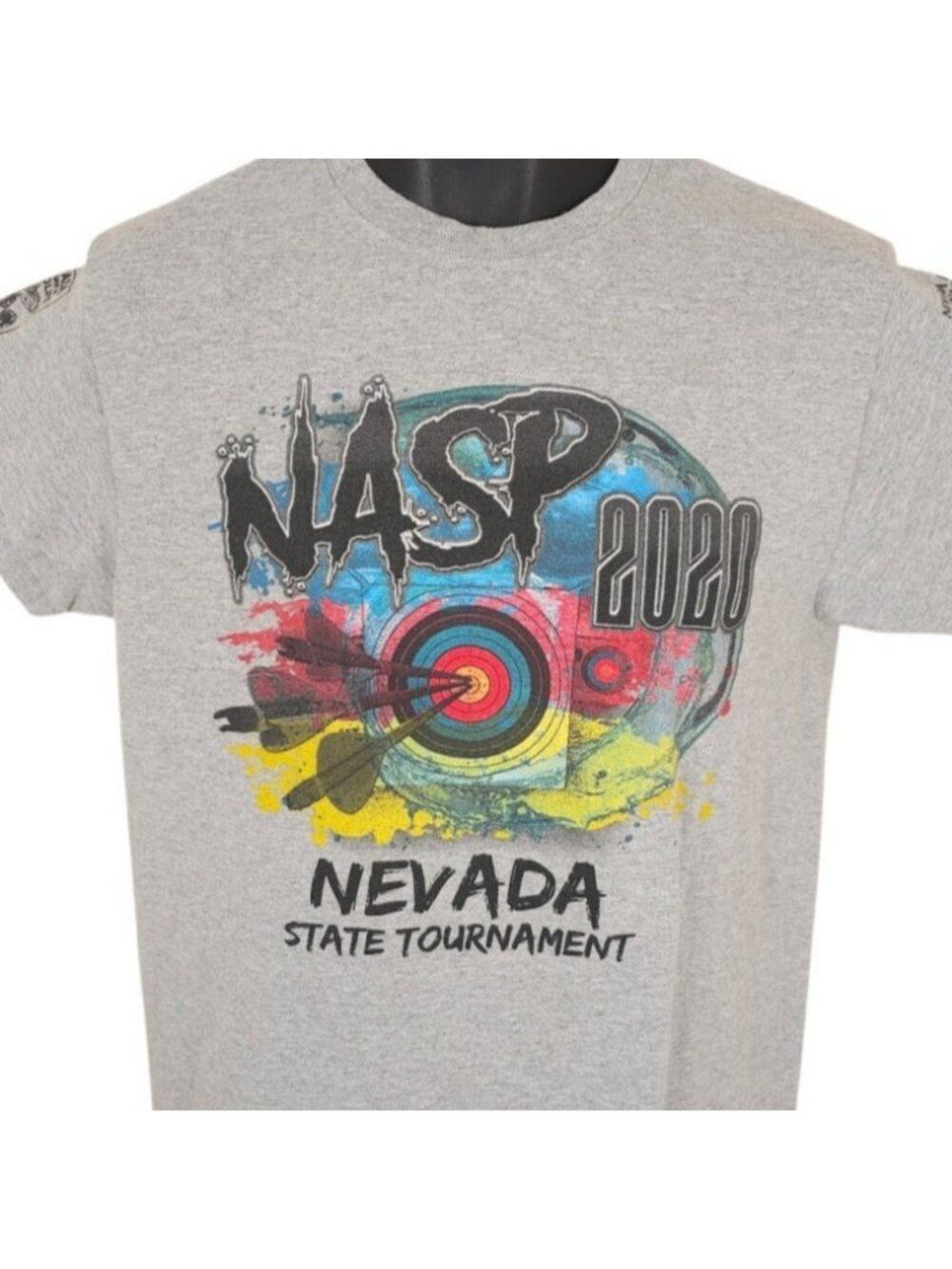 Archery Nevada State Tournament T Shirt Mens Size Medium Gray NASP 2020